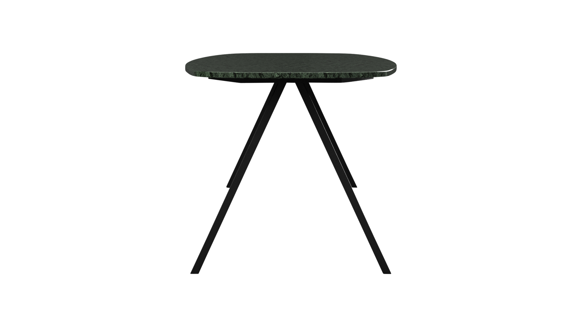 Celio Marble Dining Table in India Green with V-frame design, glossy finish, 160 x 90 cm from My Store.