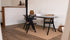 Celio Marble Dining Table by My Store with Nero Marquina black marble surface and V-frame design, glossy finish, 160x90 cm.