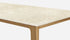 Rectangular Crema Marfil beige marble dining table with wooden frame, glossy finish, 180x90 cm, in good condition.
