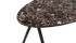 Dark Emperador brown oval marble dining table with V-frame base, glossy finish, 160x90 cm, by My Store.