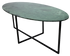 Oval marble dining table with India Green marble top and cross-frame base, glossy finish, suitable for modern dining rooms.