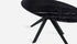 Glossy black Nero Marquina marble oval dining table with arch metal frame, ideal for modern dining rooms.
