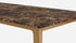 Dark Emperador brown rectangular marble dining table with a wooden frame, glossy finish, and modern design.