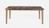 Dark Emperador brown rectangular marble dining table with wooden frame, glossy finish, ideal for modern dining rooms.