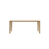 Marble dining table with travertine surface and wooden frame, 160 x 90 cm, modern design for contemporary dining rooms.