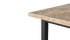 Rectangular Light Emperador marble dining table with U-frame base, ideal for modern kitchens and dining rooms.