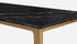 Rectangular Nero Marquina black marble dining table with wooden frame, modern design, ideal for contemporary dining rooms