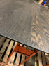 Franky rectangular dining table in black oak with minor scratches and chipped corners, measuring 180x90 cm, from My Store.