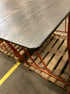 Rectangular dining table by My Store, FRANKY model in black oak finish, showing minor scratches and chipped corners.