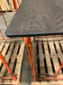 FRANKY rectangular dining table in black oak finish, with minor scratches and chipped corners, measuring 180x90 cm.