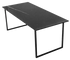 Rectangular Nero Marquina black marble dining table with matte finish and U-frame support, measuring 180x80 cm.