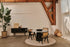 Flow oval dining table by My Store with black cylindrical base and glossy Amarante marble top, measuring 180 x 90 cm.