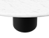 Flow oval dining table with Portoro marble top and black cylindrical base, glossy finish, designed by My Store.
