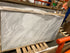 Rectangular marble dining table in Bianco Carrara white with four legs, matte greyish tones, from My Store, 180x90 cm.