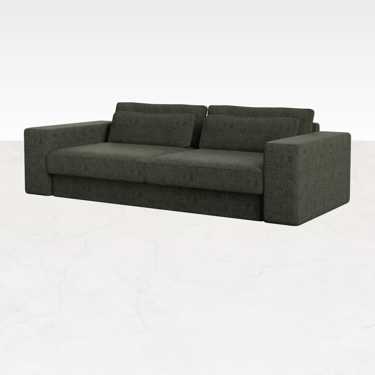 Forest green MINATO sofa by My Store featuring a 5-seater design with plush cushions and modern style.