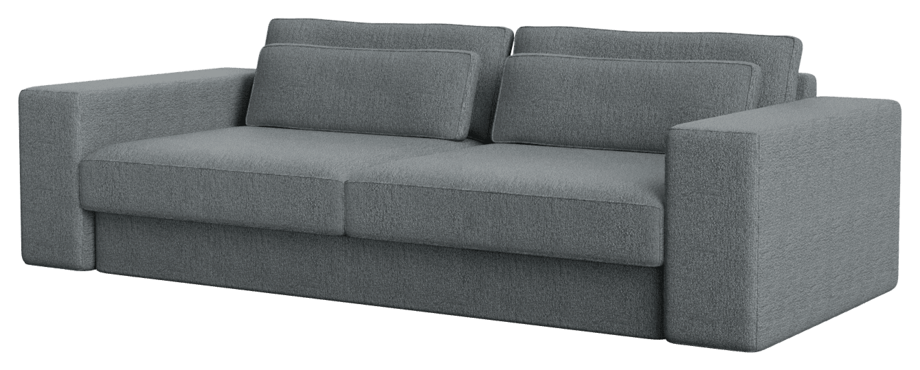 Ocean grey Minato 5-seater sofa by My Store with plush cushions and sleek modern design, perfect for contemporary living rooms.
