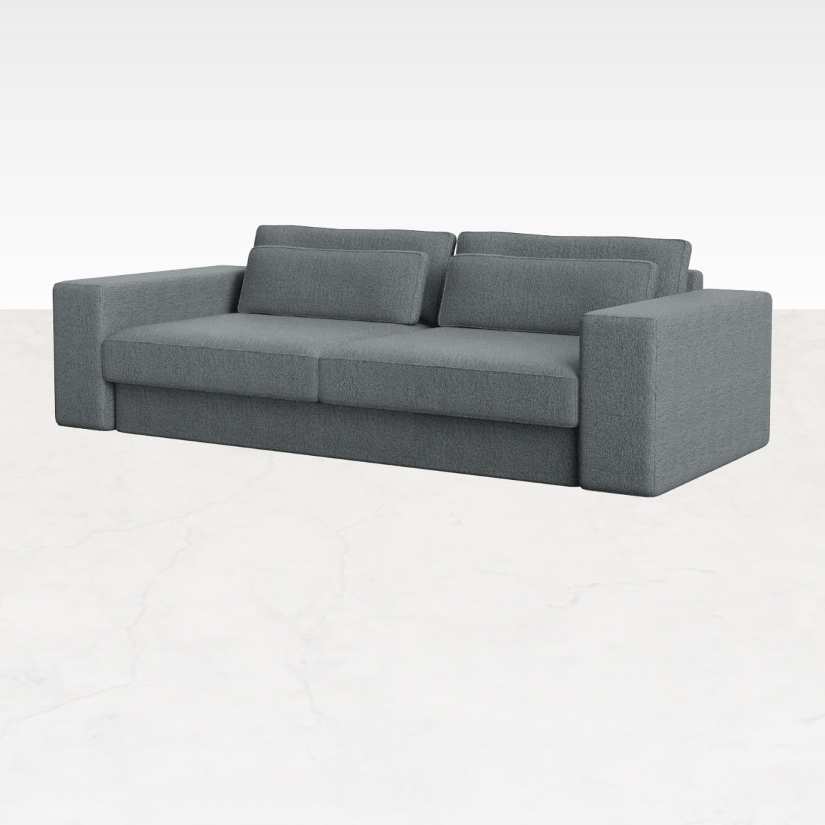 Ocean grey MINATO sofa by My Store, 5-seater Capucine design with plush fabric and modern style, shown in a spacious living room setting.