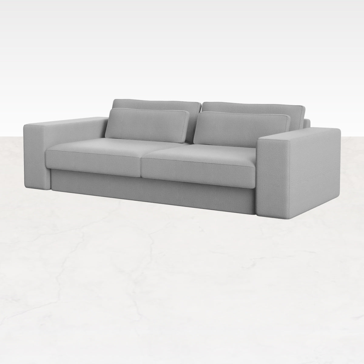 Silver Capucine MINATO sofa from My Store, 2-5 seater with plush fabric and modern design, shown in a stylish living room setting.