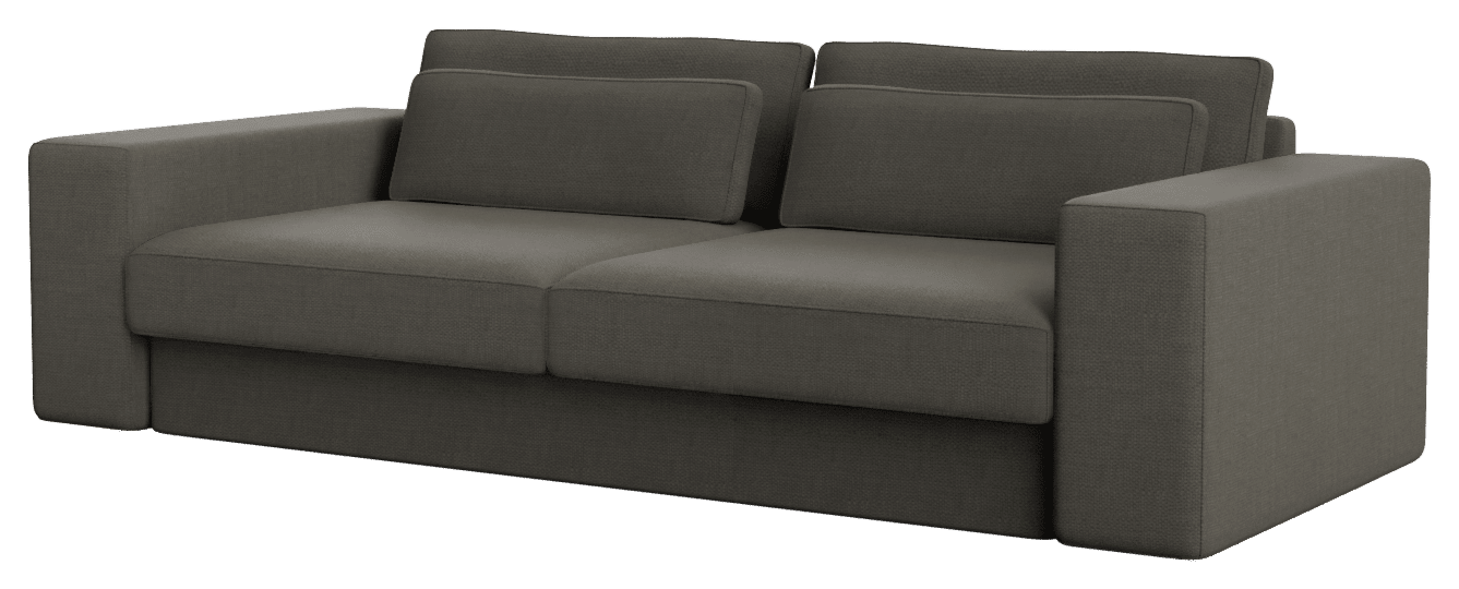 Dark grey Minato Phoebe sofa with plush cushions and modern design, perfect for a stylish living room.