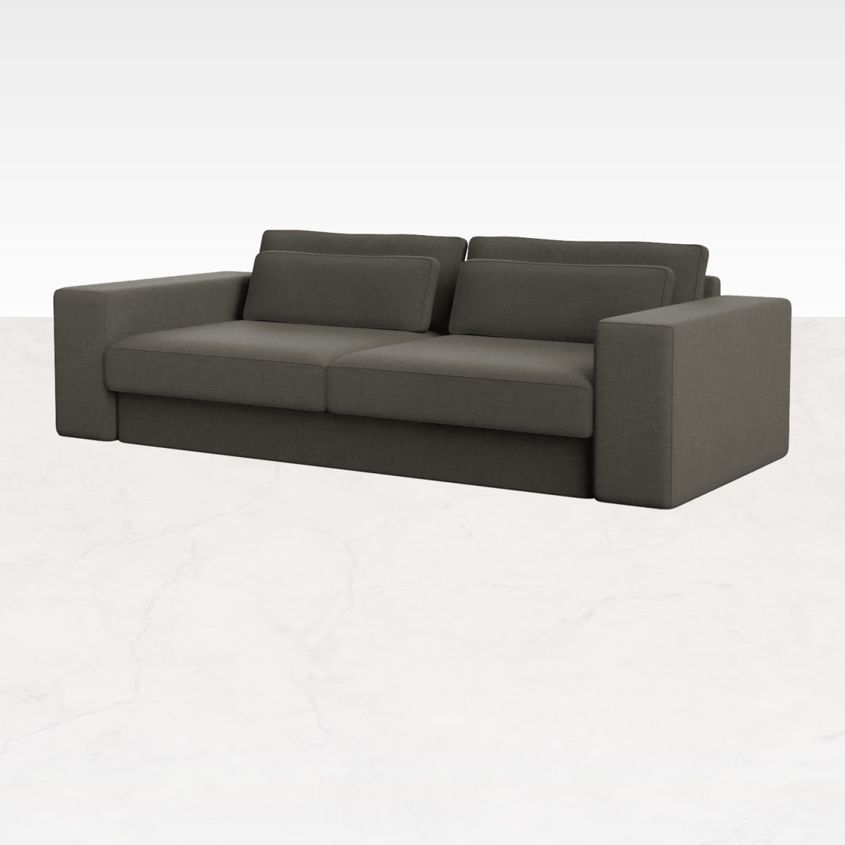 Dark grey MINATO sofa by Phoebe, a 5-seater sofa with plush cushions and modern design, perfect for stylish living rooms.