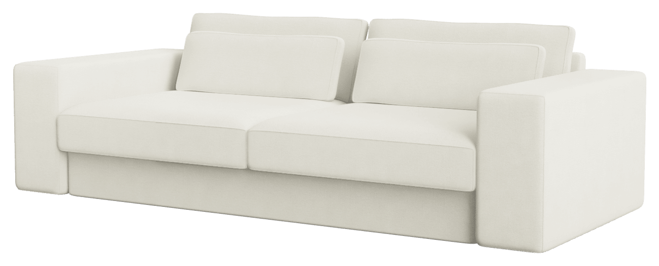 Off-white Minato sofa by My Store, 5-seater Phoebe design with plush cushions and modern style, shown in a cozy living room setting.