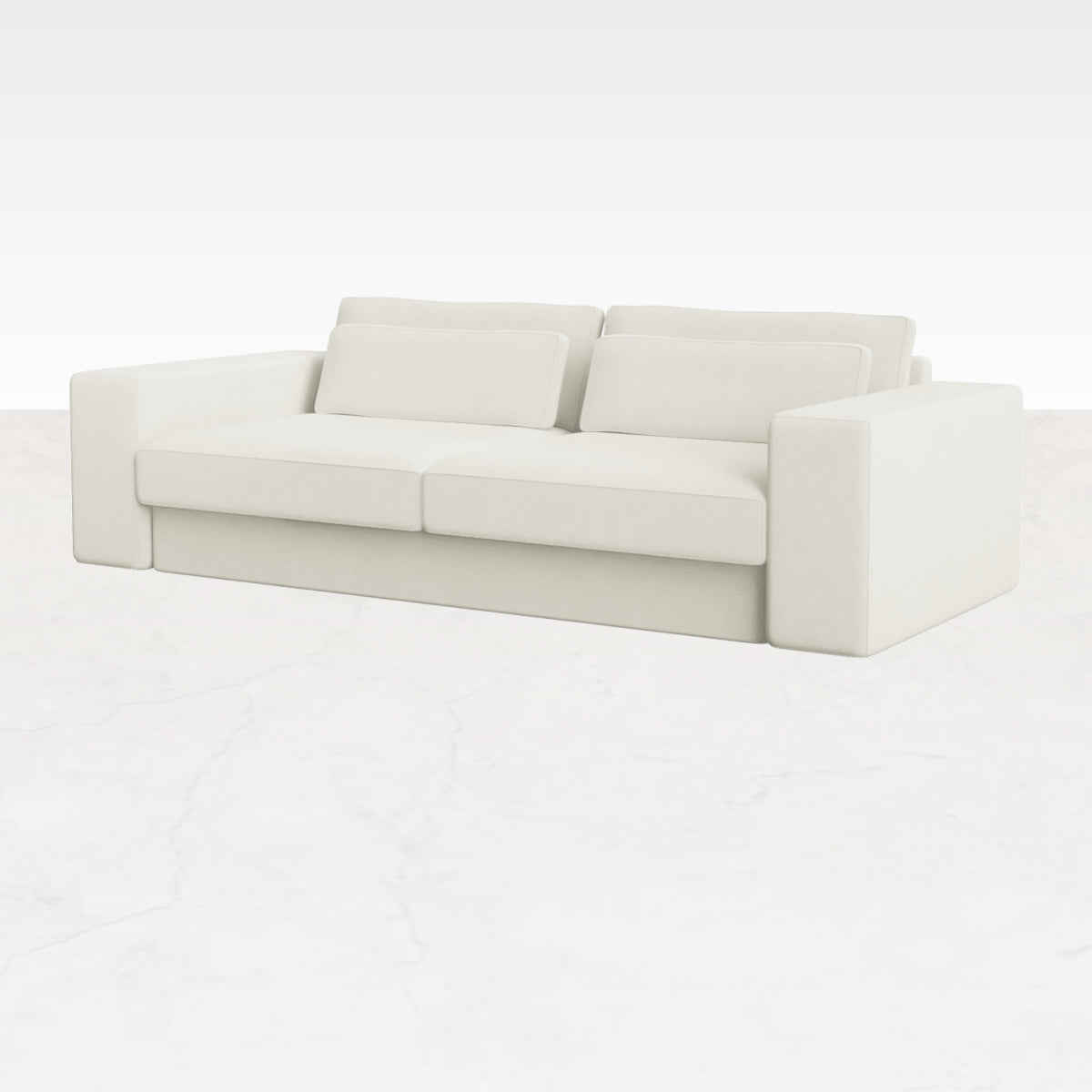 Off-white MINATO sofa by Phoebe, a stylish 2-5 seat sofa with plush cushions and modern design in a cozy living room setting.