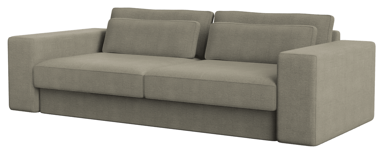 Smokey taupe Minato sofa by My Store, 2.5-seater with plush fabric and modern design, ideal for living room comfort.