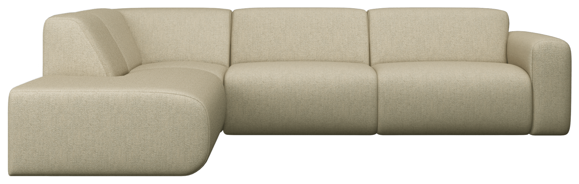Ivory NOLLIE Monza 00 corner sofa by My Store, left-facing 2-seater sectional with plush cushions and modern design.