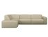 NOLLIE Monza 00 Ivory corner sofa left view showing plush fabric and modern design, ideal for contemporary living rooms.