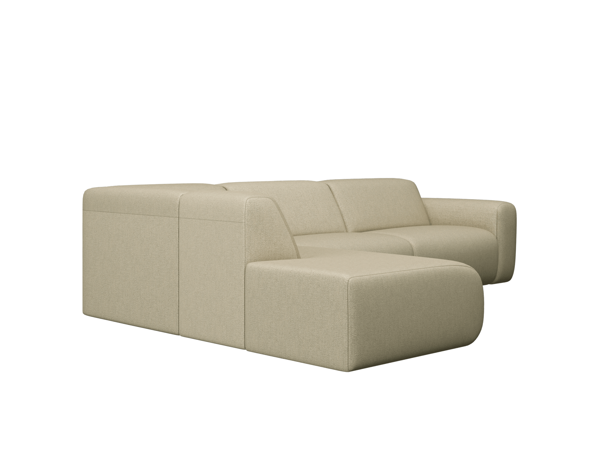 NOLLIE Monza 00 Ivory corner sofa left with plush cushions and stylish design, perfect for modern living rooms.