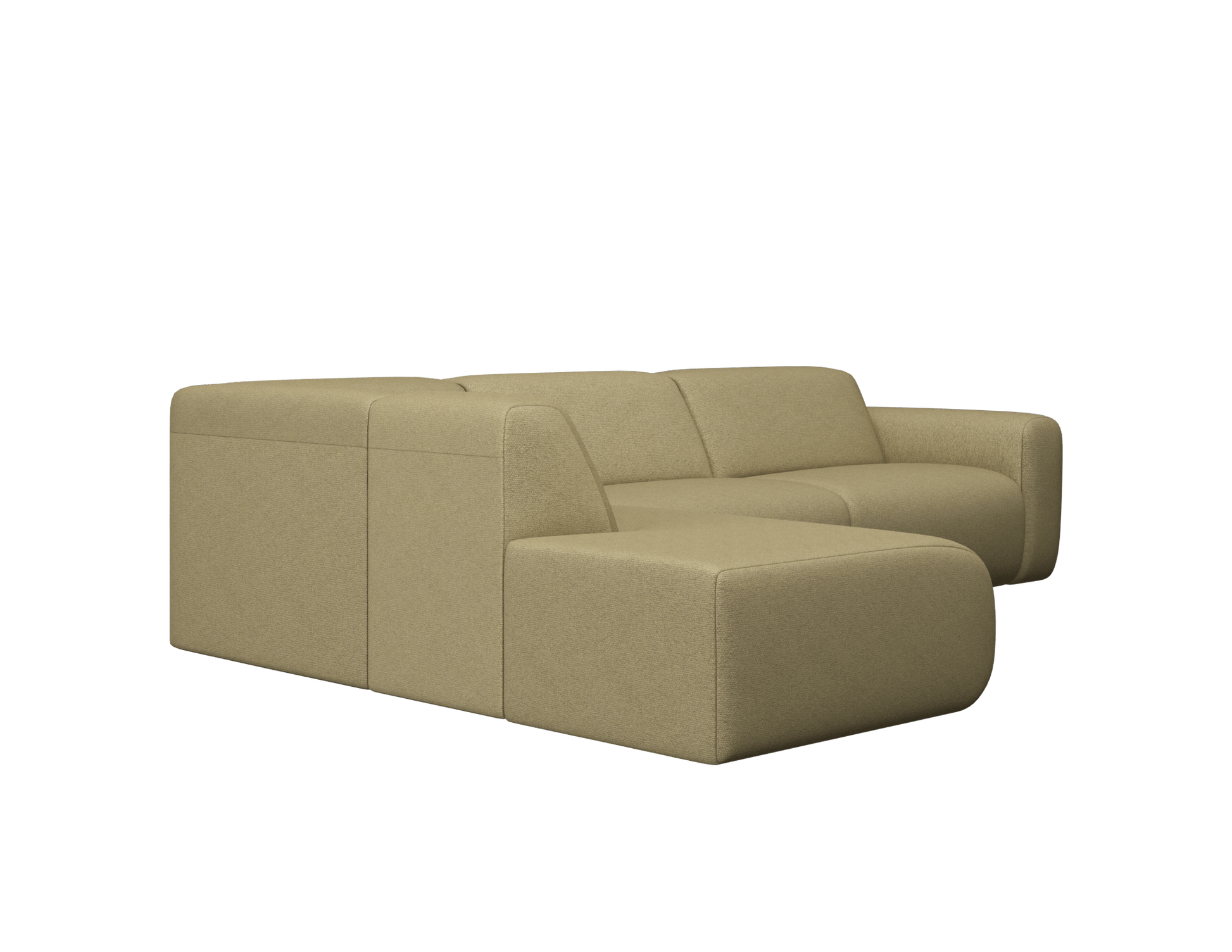 Beige NOLLIE Monza 06 corner sofa by My Store, left-facing 2-seater sectional with plush cushions and modern design.