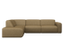 NOLLIE Monza 07 Earth corner sofa left in natural fabric, two-seater with plush cushions, modern living room furniture.