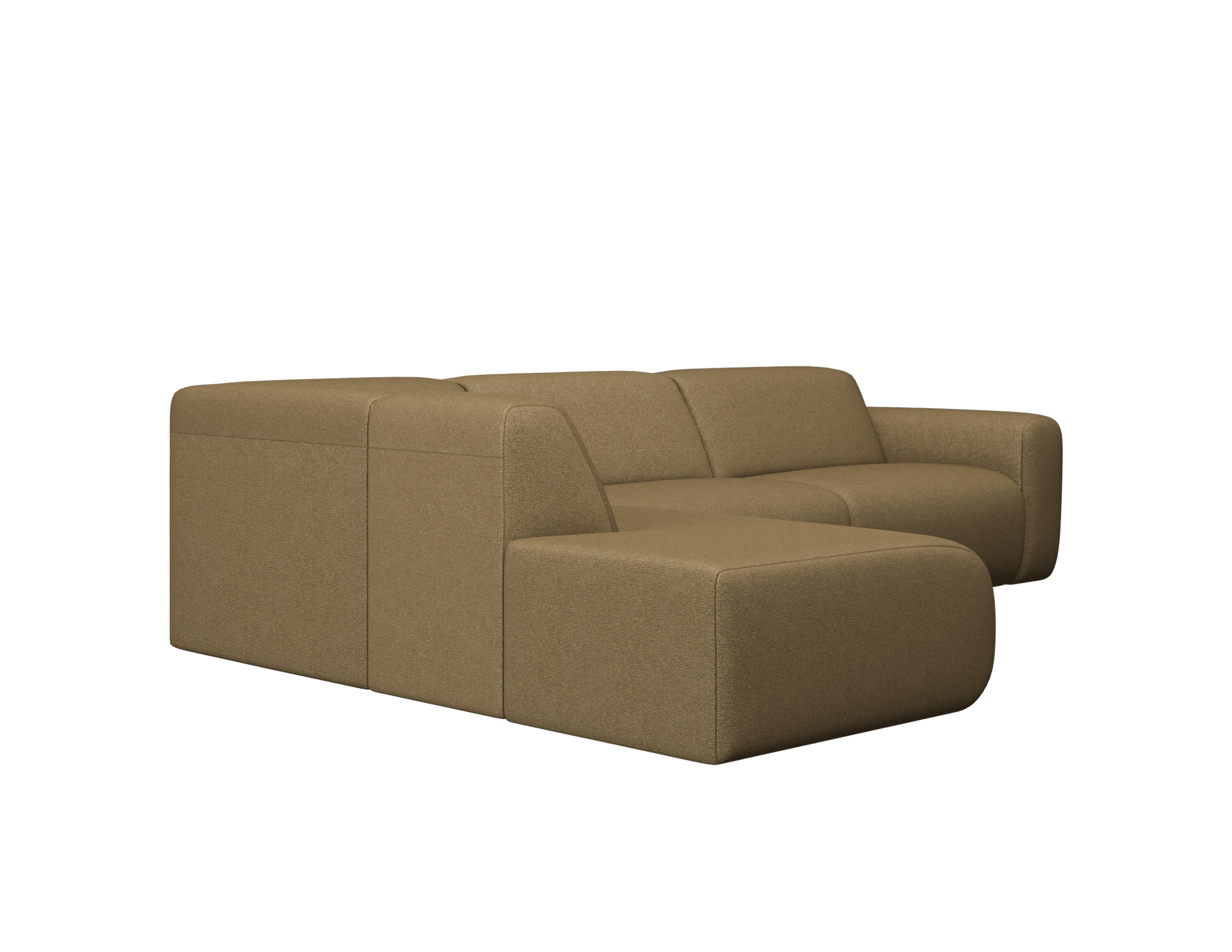NOLLIE Monza 07 Earth corner sofa left in natural fabric with plush cushions and modern design for comfortable living space