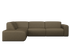 Left corner view of the NOLLIE Monza 97 Clay sofa, a stylish two-seater corner sofa by My Store in clay fabric.