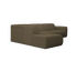 Left corner view of the NOLLIE Monza 97 Clay sofa, a stylish two-seater corner sofa by My Store in clay fabric.