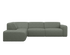 Grey NOLLIE Teddy 03 corner sofa by My Store, showing the left side with plush fabric and modern design.