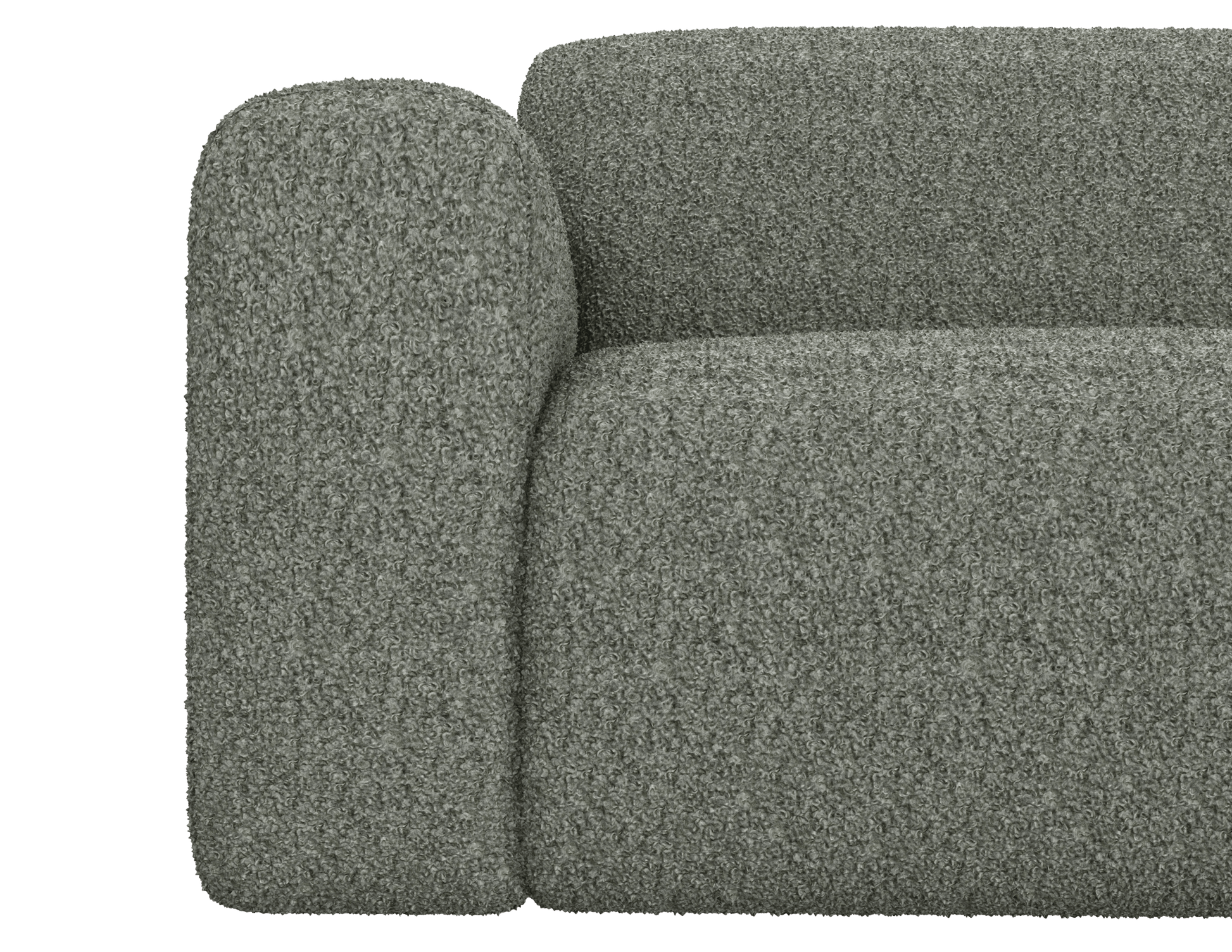 Grey NOLLIE Teddy 03 corner sofa by My Store, featuring a left-facing design and plush fabric for a cozy living room.