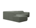Grey NOLLIE Teddy 03 corner sofa from My Store, left-facing 2-seater sectional with plush fabric and modern design.