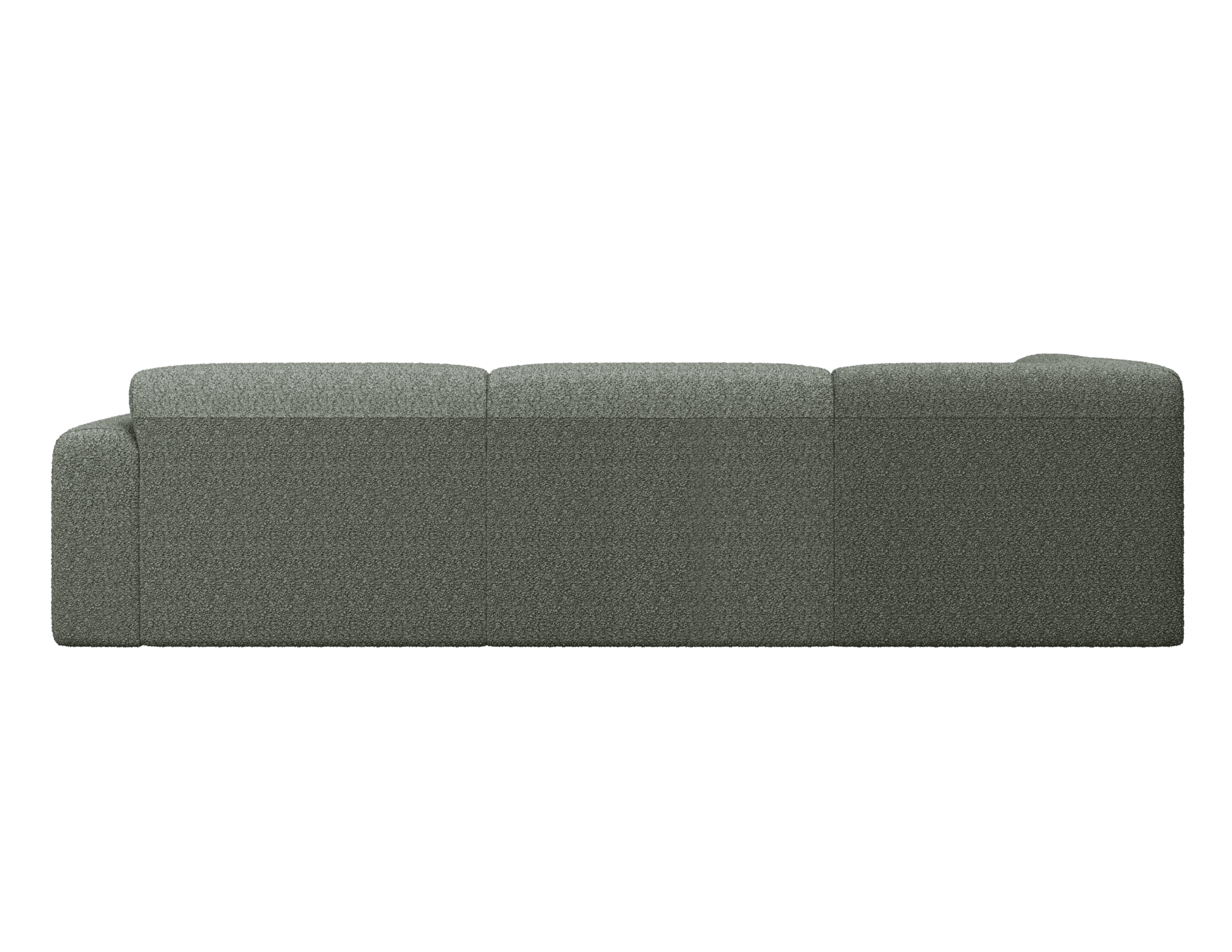 Grey NOLLIE Teddy 03 corner sofa by My Store, left-facing 2-seater sectional with plush fabric and modern design.