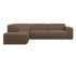 Brown NOLLIE Teddy 04 corner sofa from My Store, showing the left side, plush fabric, and modern design for comfortable seating.