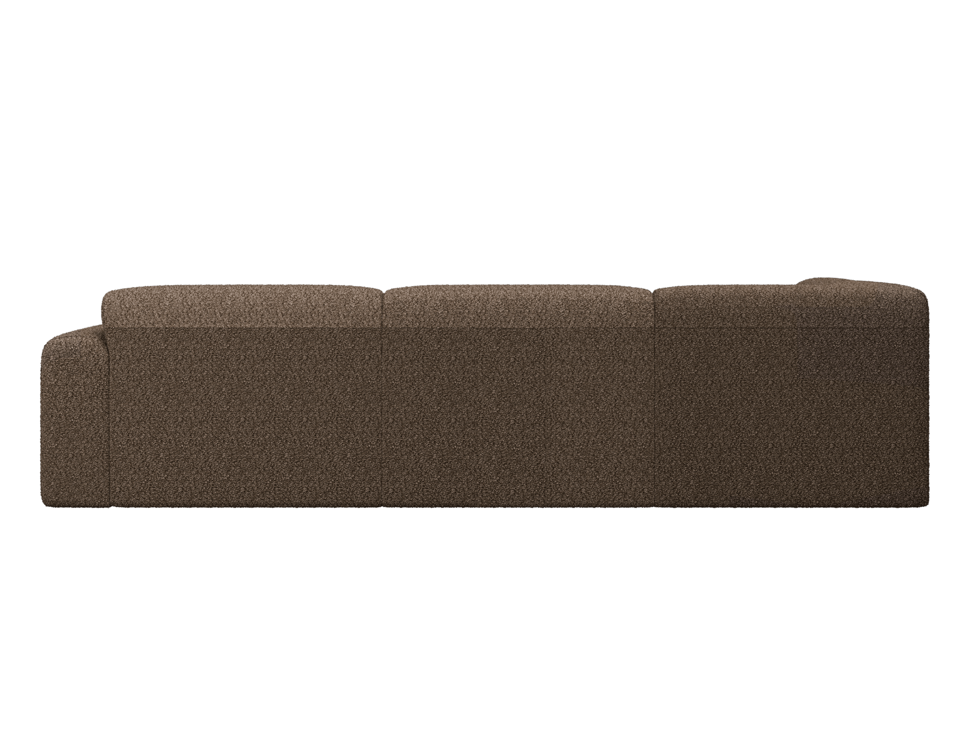 Brown NOLLIE Teddy 04 corner sofa by My Store, left-facing 2-seater sectional with plush fabric and modern design.