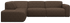 Chocolate NOLLIE Teddy 09 corner sofa by My Store, featuring a left-facing design and plush fabric for cozy seating.