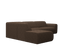 Chocolate brown NOLLIE Teddy 09 corner sofa from My Store, left-facing 2-seater with plush fabric and modern design.