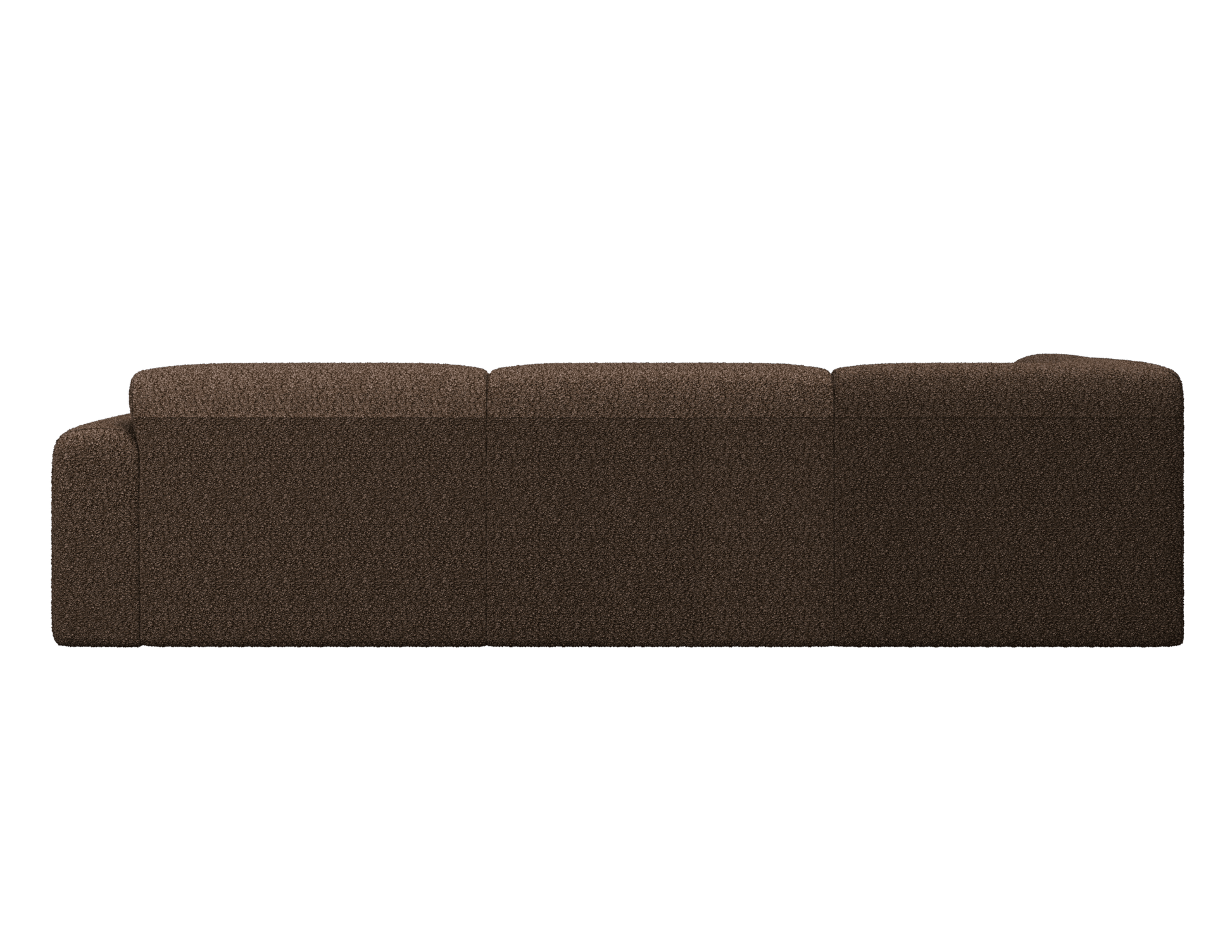 Chocolate NOLLIE Teddy 09 corner sofa by My Store, showing the left side with plush fabric and modern design.