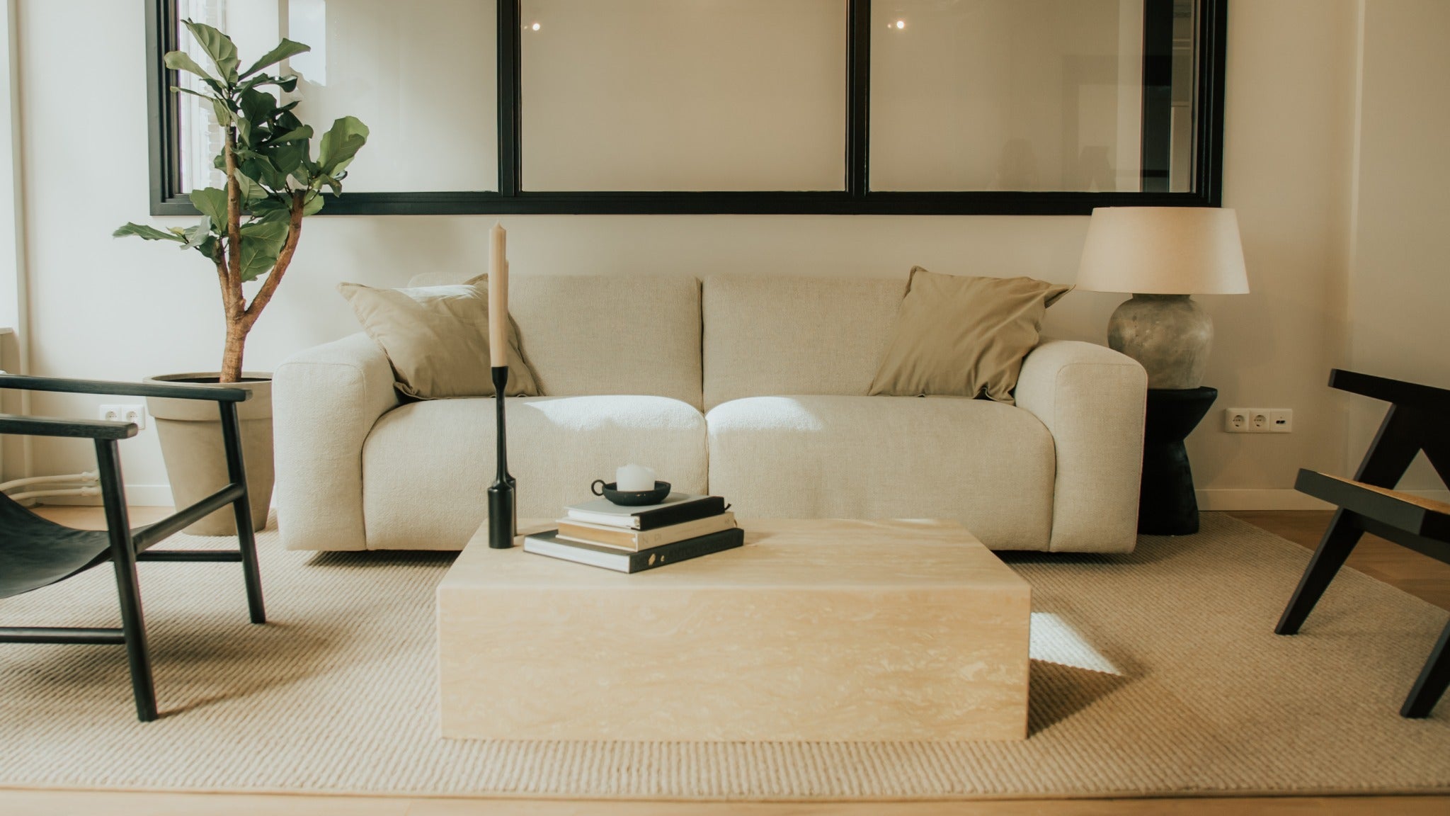 Right corner view of My Store NOLLIE Monza 00 Ivory sofa, a stylish two-seater corner sofa in soft ivory fabric.