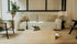 Right corner view of My Store NOLLIE Monza 00 Ivory sofa, a stylish two-seater corner sofa in soft ivory fabric.