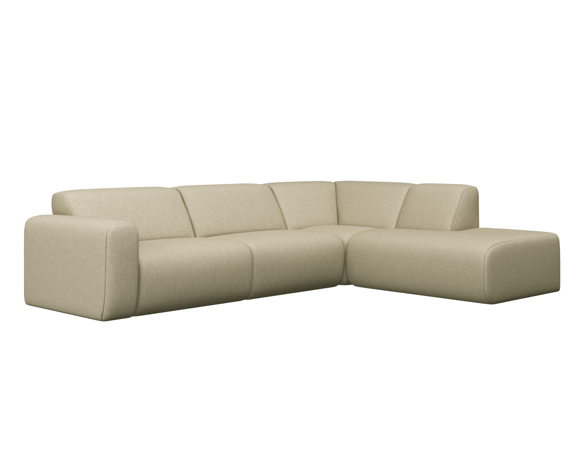 Ivory NOLLIE Monza 00 right corner sofa from My Store, showing plush fabric, right-facing corner design, and modern style.