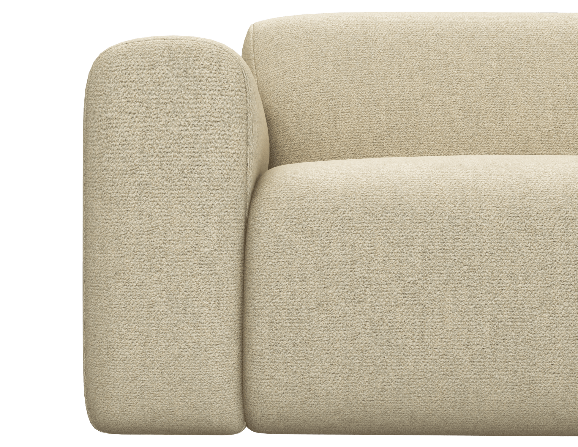 Ivory NOLLIE Monza 00 corner sofa by My Store, right-facing 2-seater sectional with plush upholstery and modern design.