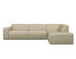Right corner view of the NOLLIE Monza 00 Ivory sofa, a stylish two-seater corner sofa by My Store with plush upholstery.