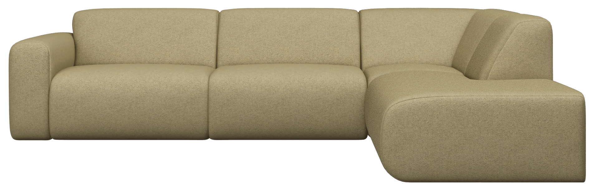 Beige NOLLIE Monza 06 corner sofa by My Store, right-facing 2-seater section with plush cushions and modern design.